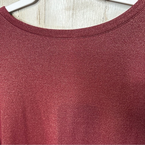 Woman Within Sweatshirt Womens Pullover Round Neck  Maroon & Metallic 2X - Picture 16 of 16